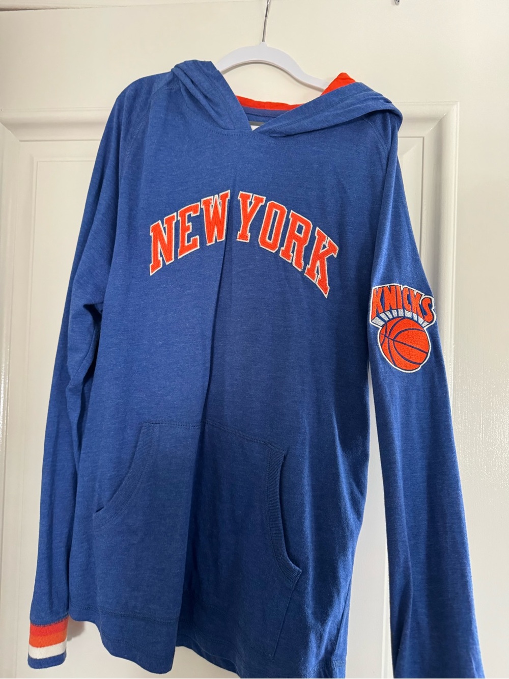 Mitchell & Ness Blue and Orange Pullover Hoodie